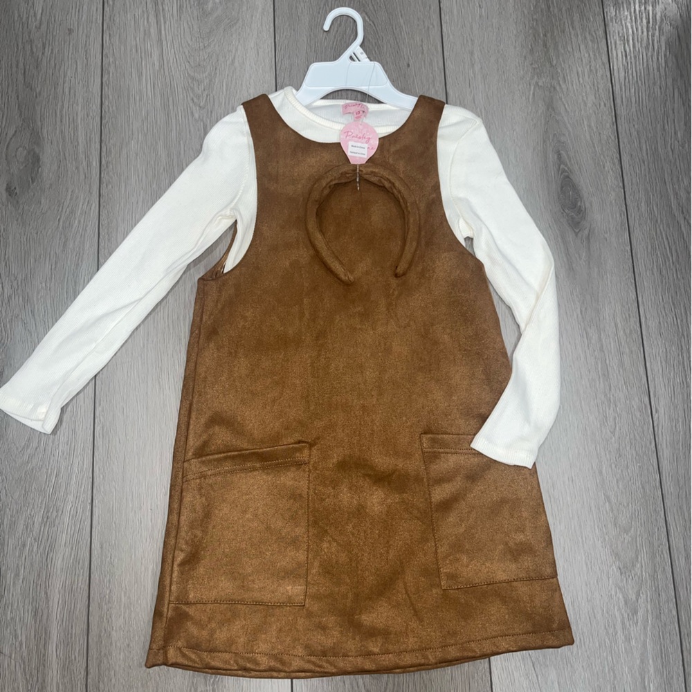 Paisley Land Brown Kids Dress with Headband